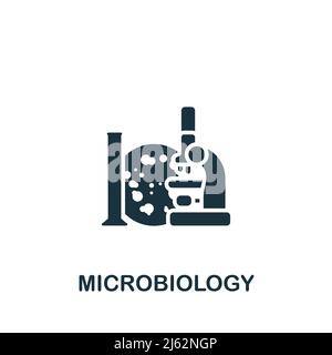 Microbiology icon. Monochrome simple Bioengineering icon for templates, web design and infographics Stock Vector