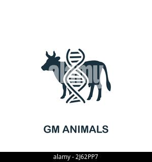 Gm Animals icon. Monochrome simple Bioengineering icon for templates, web design and infographics Stock Vector