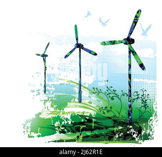Wind turbine, alternative renewable power generation, green energy and ...
