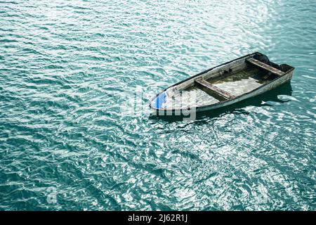 Sinking Boat on River Adur Stock Photo