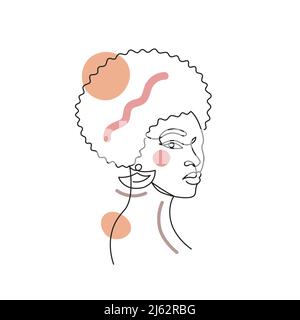Face of a woman in a modern line style. Stock Vector