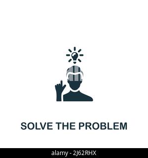 Solve The Problem icon. Monochrome simple Brain Process icon for templates, web design and infographics Stock Vector