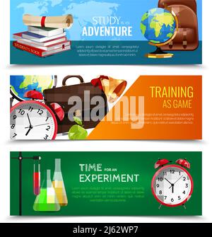 learning education concept banners tutorial study vector illustration ...