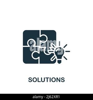 Solutions icon. Monochrome simple Brain Process icon for templates, web ...