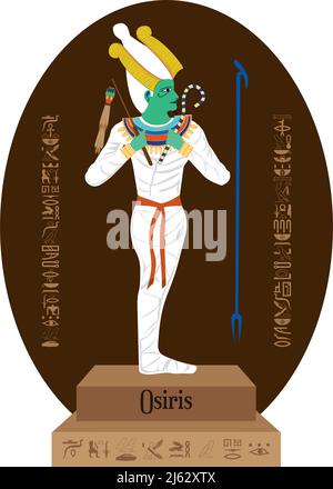 Osiris. Vector illustration of a ancient egyptian god lord of the dead ...