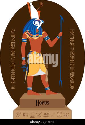 God Ra Horus egypt egyptian silhouette ancient egypt. Vector ...