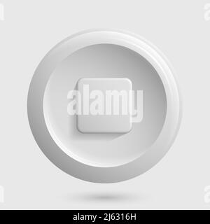 White Stop or Pause Icon. Vector illustration Stock Vector