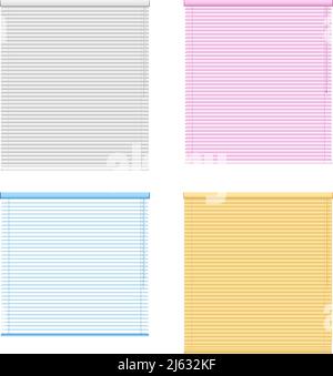 Four colored window roller shutters set isolated on white background in realistic style vector illustration Stock Vector