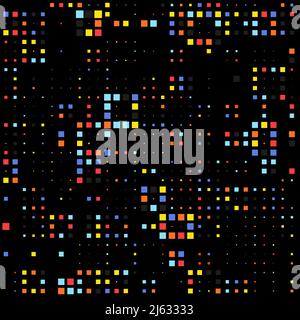 Mosaic seamless dark colored pixel background. Vector illustration  Stock Vector