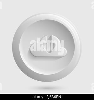 Data Clouding Round Icon. Light Version. Vector illustration Stock Vector
