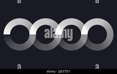 Intersecting circles, rings abstract geometric icon, vector illustration. Stock vector illustration, clip-art graphics Stock Vector