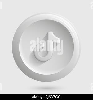 Popular Video Platform Icon. Social Media White 3D Logotype. Vector illustration Stock Vector