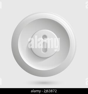 Additional Information 3d Icon. White Round Design Element. Vector illustration Stock Vector