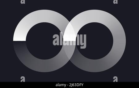 Intersecting circles, rings abstract geometric icon, vector illustration. Stock vector illustration, clip-art graphics Stock Vector