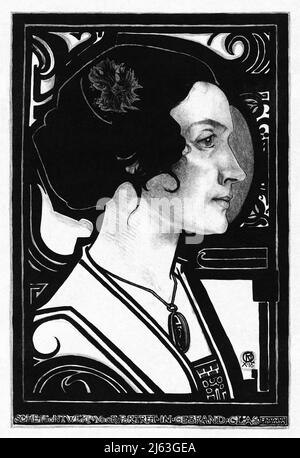 Art - Richard Nicolaus Roland Holst painting - Portret van een onbekende vrouw (1916) Stock Photo