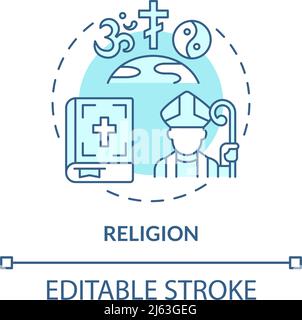 Religion turquoise concept icon Stock Vector