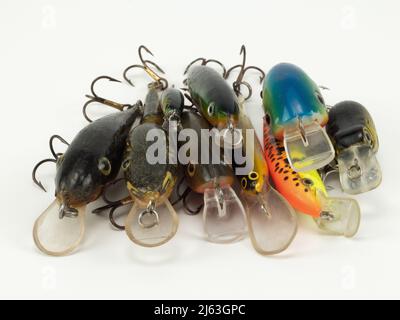 Fishing lures isolated on a white background. Stock Photo