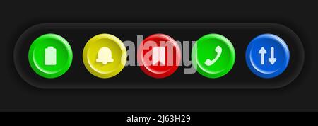 Group of Icons. Ui Display Set for Smartphone Apps. Vector illustration Stock Vector