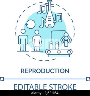Reproduction turquoise concept icon Stock Vector