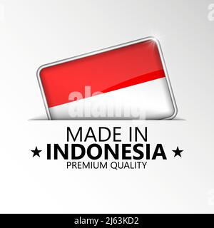 Made in Indonesia graphic and label. Element of impact for the use you want to make of it. Stock Vector