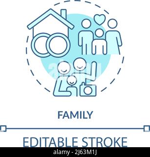 Family turquoise concept icon Stock Vector