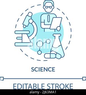 Science turquoise concept icon Stock Vector