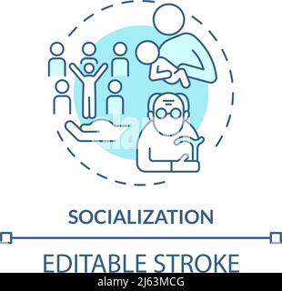 Socialization turquoise concept icon Stock Vector