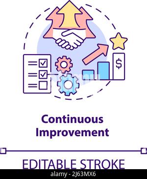 Thin line editable continuous improvement icon concept Stock Vector ...