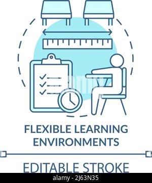 Flexible learning environments turquoise concept icon Stock Vector