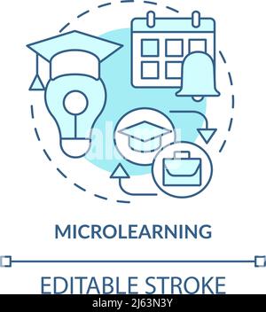 Microlearning turquoise concept icon Stock Vector