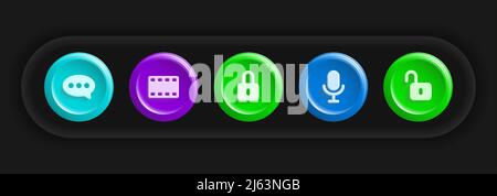 Apps Icon Set. Ui Buttons. Vector illustration Stock Vector