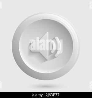 White Sound On Isolated Round Icon. Vector illustration Stock Vector