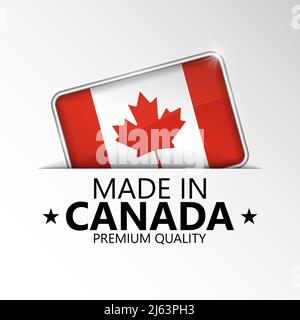 Made in Canada graphic and label. Element of impact for the use you want to make of it. Stock Vector