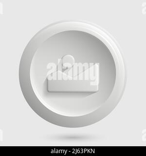 3D Gallery Icon. White Isolated App Button. Vector illustration Stock Vector