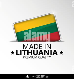 Made in Lithuania graphic and label. Element of impact for the use you want to make of it. Stock Vector