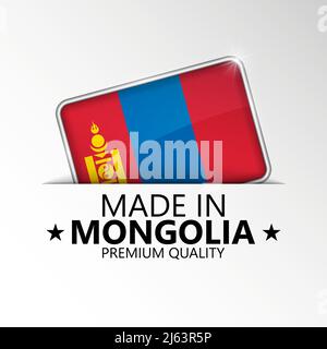 Made in Mongolia graphic and label. Element of impact for the use you want to make of it. Stock Vector