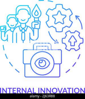 Internal innovation blue gradient concept icon Stock Vector