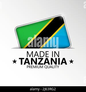 Made in Tanzania graphic and label. Element of impact for the use you want to make of it. Stock Vector