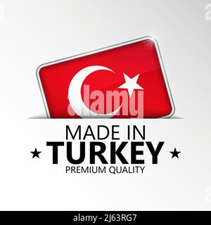 Made in Turkey graphic and label. Element of impact for the use you want to make of it. Stock Vector