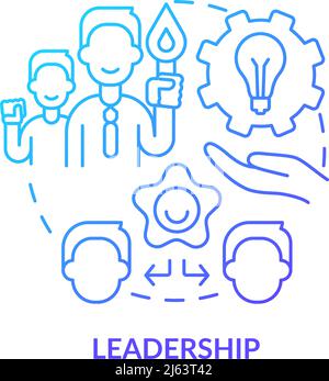 Leadership blue gradient concept icon Stock Vector