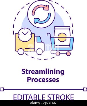 Streamlining processes concept icon Stock Vector