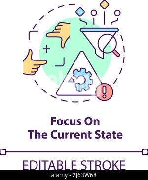 Focus on current state concept icon Stock Vector