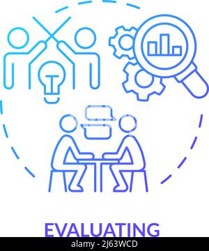 Evaluating blue gradient concept icon Stock Vector