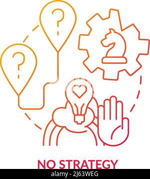 No strategy red gradient concept icon Stock Vector