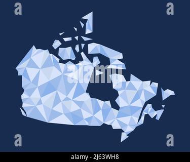 Canada polygon map. Low poly trendy style vector map of Canada. Stock Vector