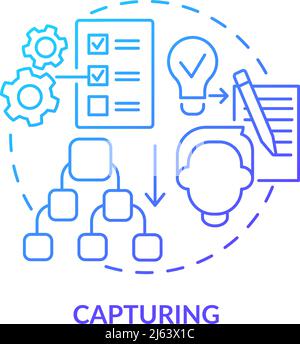 Capturing blue gradient concept icon Stock Vector