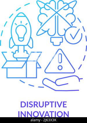 Disruptive innovation blue gradient concept icon Stock Vector