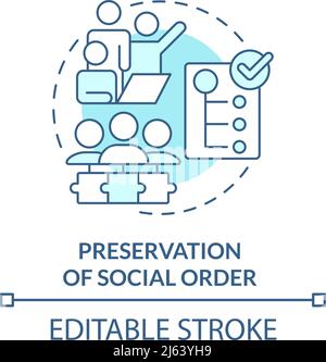 Preservation of social order turquoise concept icon Stock Vector