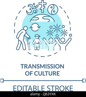 Transmission of culture turquoise concept icon Stock Vector