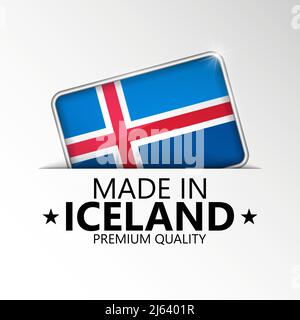 Made in Iceland graphic and label. Element of impact for the use you want to make of it. Stock Vector